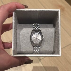 Michael Kors Petite Lexington Pavé Silver-Tone Watch